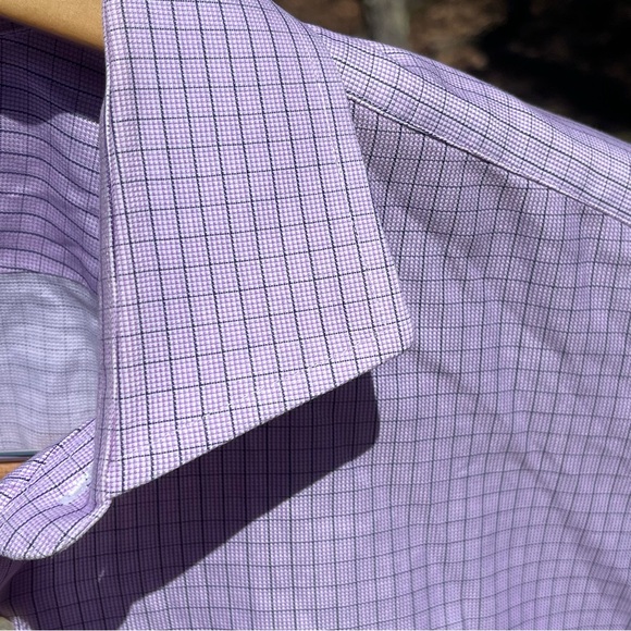 BROOKS BROTHERS Makers Shirt Purple Black Check Egyptian Cotton Mens 16.5/33 EUC - Picture 6 of 11